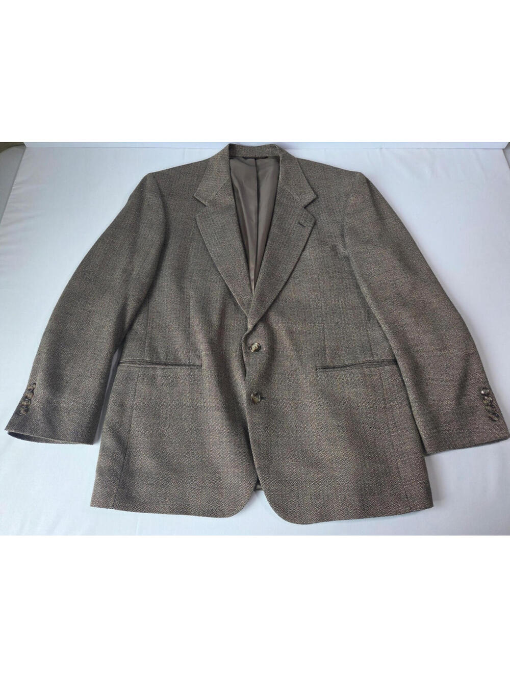 Warren Sewell Mens Suit Jacket Blazer 42R Brown Herringbone USA Imported Fab
